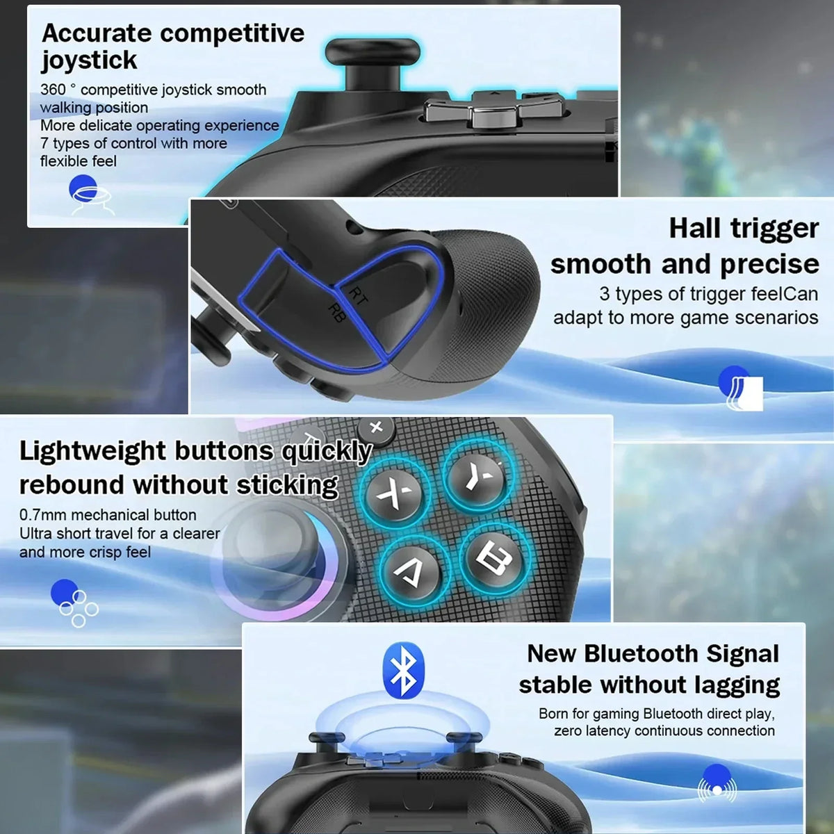 617 Wireless Controller for Nintendo Switch & PC, Hall Effect