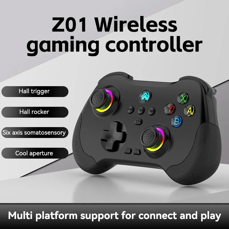 Z01 Wireless Controller Hall Joystick for Switch Steam PS3 PS4 PC