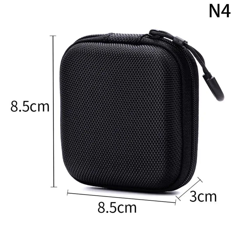 【C】1PC Hard Shell EVA Storage Box Mini Portable Pouch Carrying Bag Black Protective Storage Case Digital Accessories