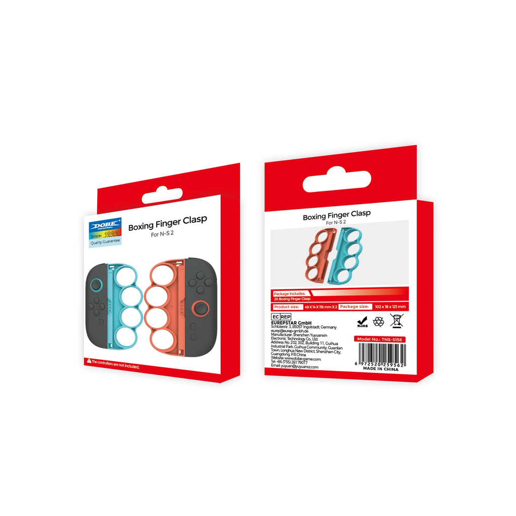 Switch 2 Controller Boxing Grips Handles Pair Joy-Con Punch Holder Fitness Sports Game Accessory Blue Red Plastic