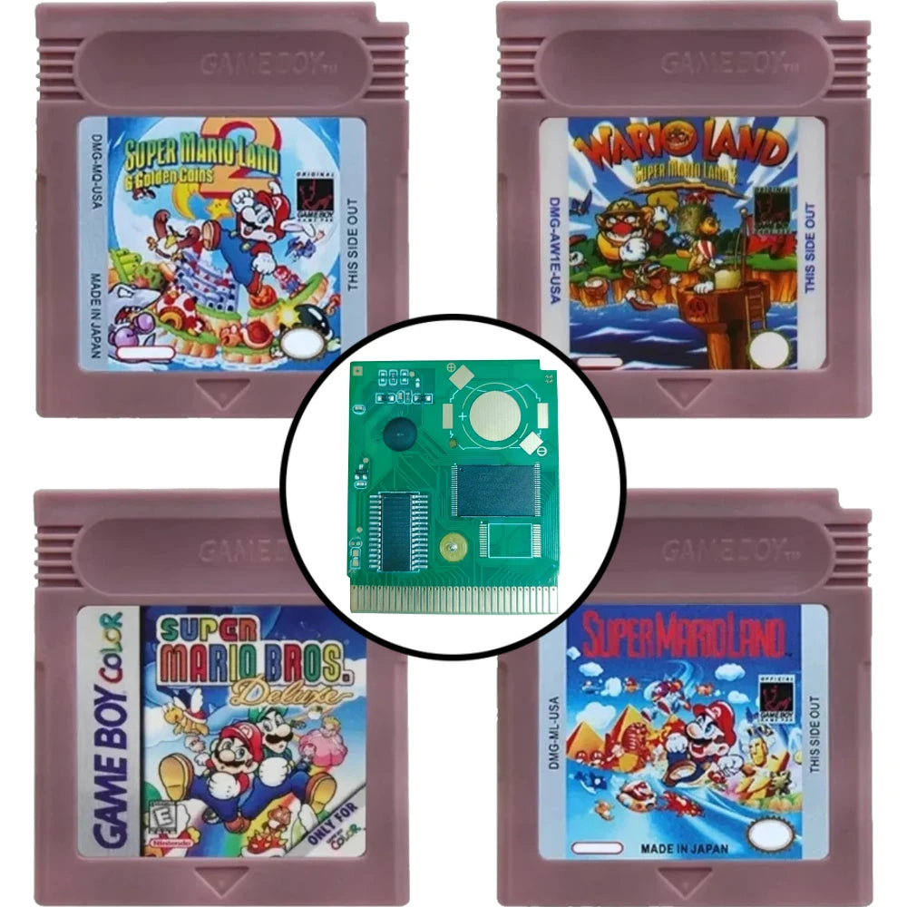 GBC Game Cartridge, Wario Land, Donkey Kong and Mario Selections