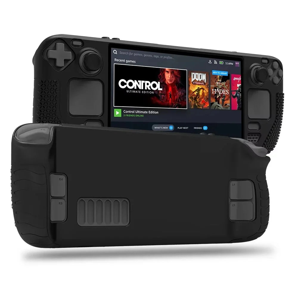 Steam Deck Standing Silicone Case with 2 Pairs Thumb Grips