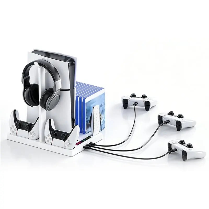 PS5 Cooling Stand with Dual Fans, Charger and Storage Rack