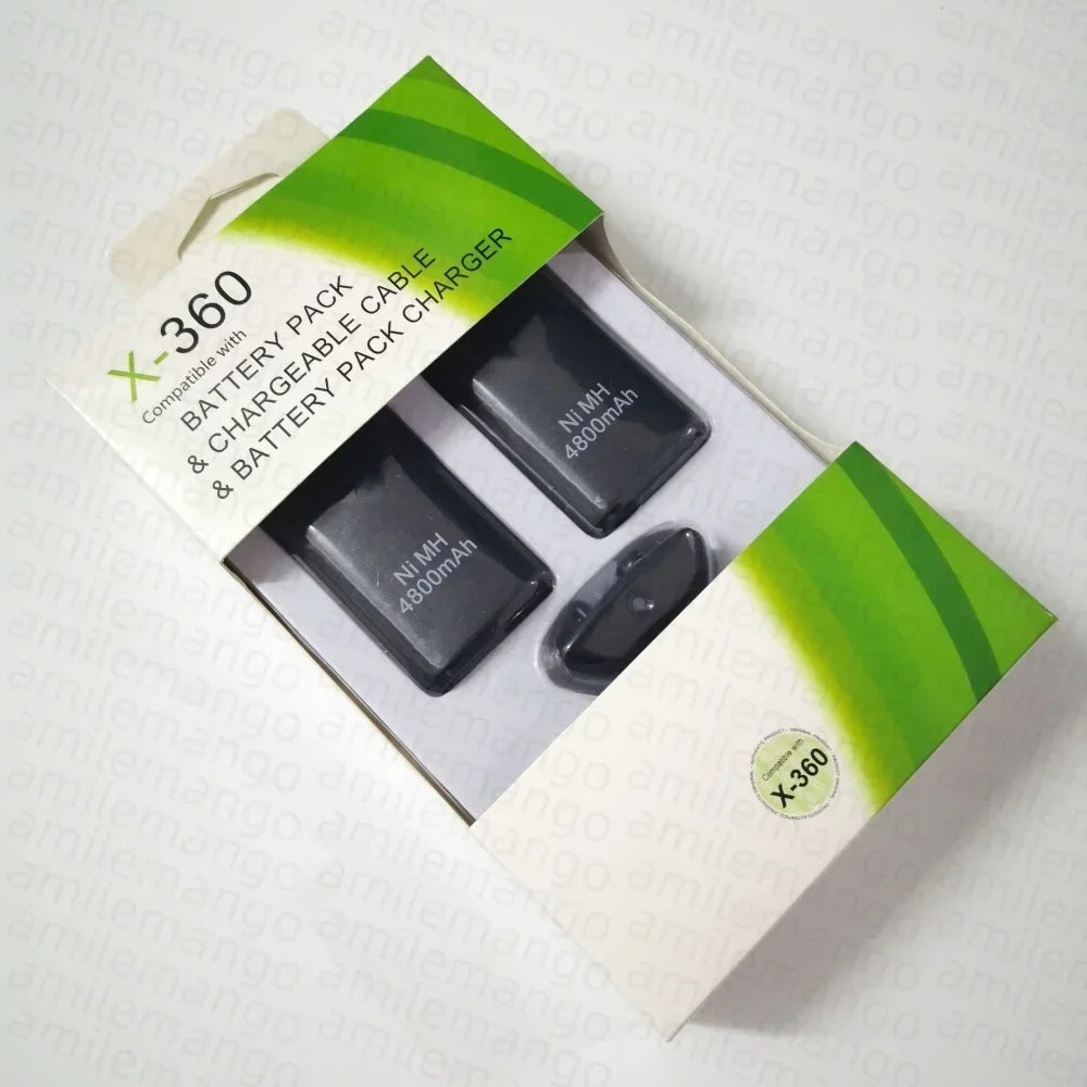 4800mAh Battery for Xbox 360 Controller, with Charging Cable