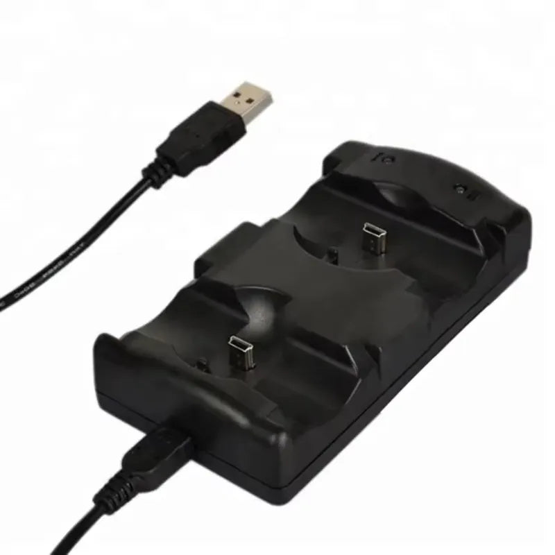 Dual USB Charger Dock for PS3 Controllers with Red, Green Lights