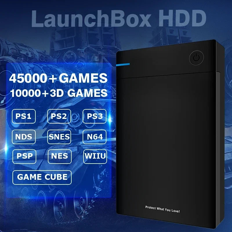 KINHANK 12TB Launchbox HDD for PC, 45000+ Games, PS2/PS3 Emulators