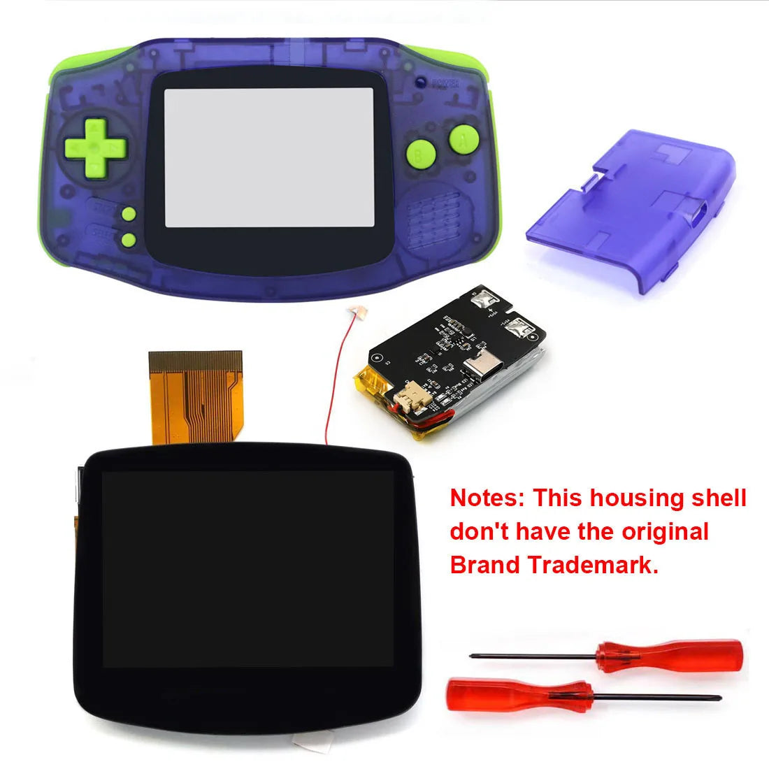 HISPEEDIDO GBA V5 720x480 IPS Drop-in Screen Kit with Shell
