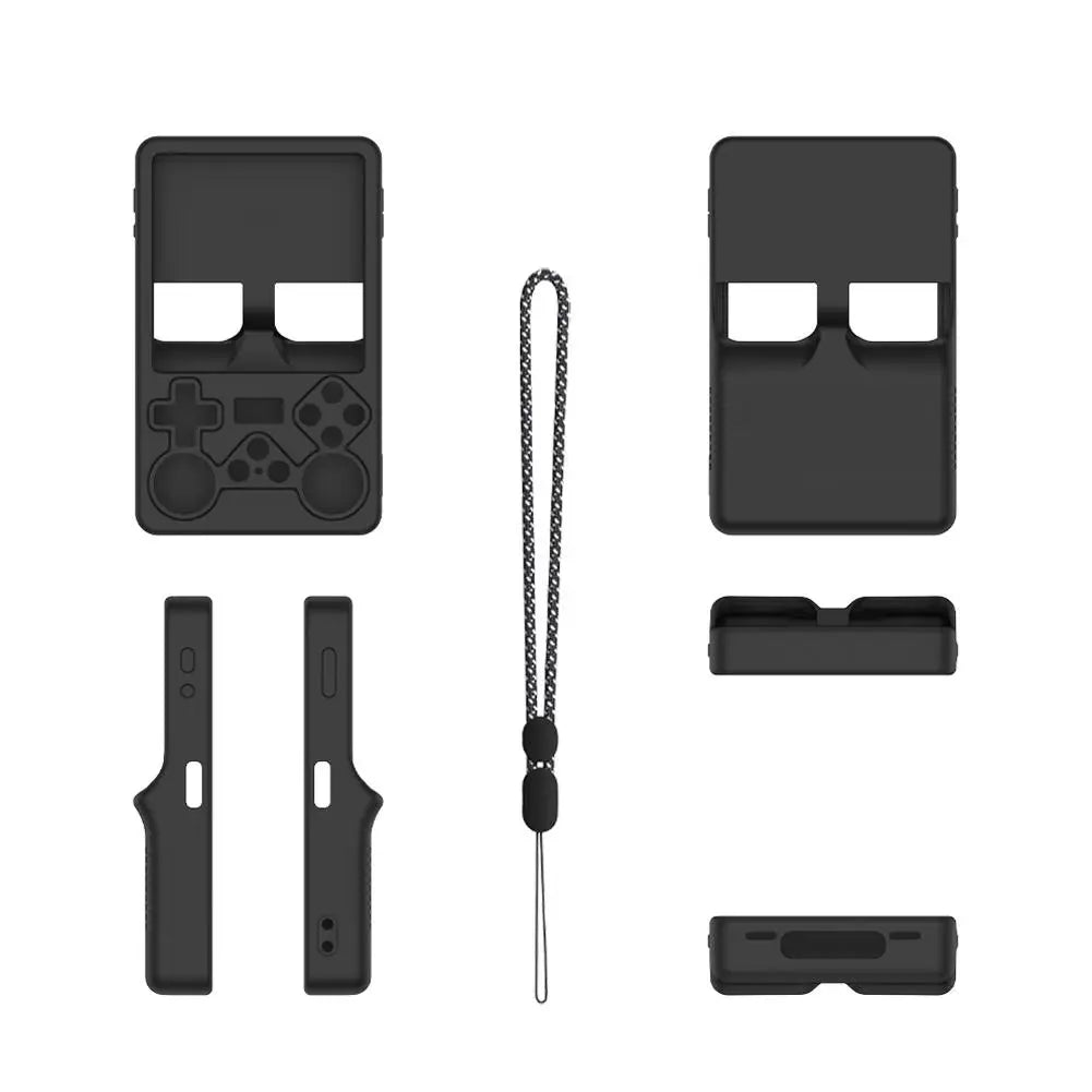 Black For R36S PLUS Open Source Handheld Game Console Silicone Protective Cover Dust-proof Drop-proof Storage Soft Shell