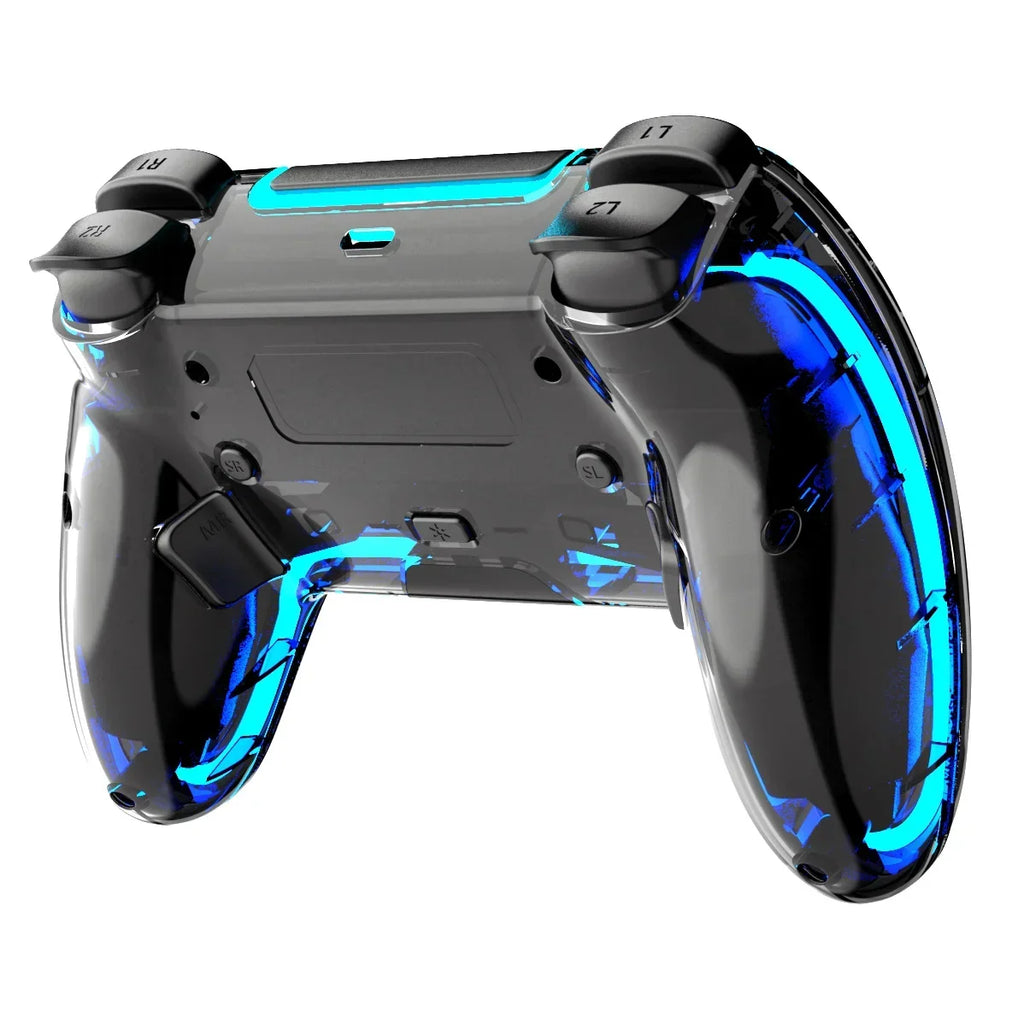 Wireless Controller STK-5007L for PS5,Transparent Controller with Breathing RGB Light, Programmable Buttons&Type-C Port