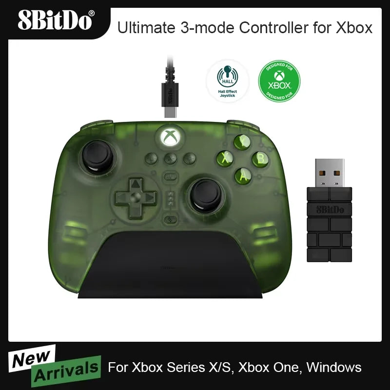 8BitDo Ultimate 3-mode Controller Gamepad with Hall Effect Joysticks for Xbox Series X S, Xbox One, PC Windows 10 11 and Android