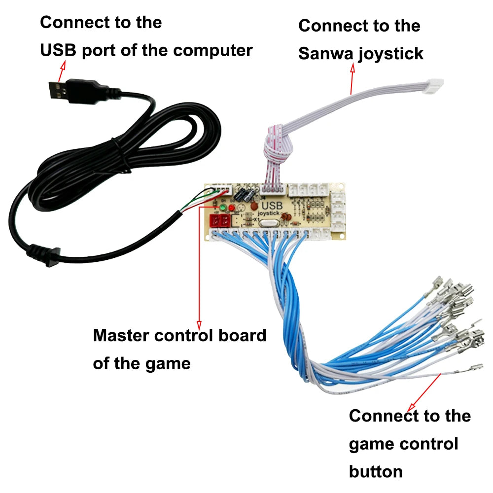 YingLucky 2 Players Arcade Joystick Kit for PC, Raspberry Pi