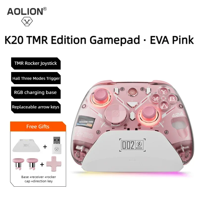 Aolion K10 RGB Wireless Controller, Charging Dock, Hall Effect