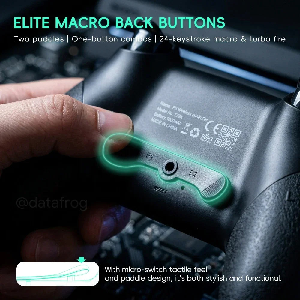 Data Frog T43 Wireless Controller for PS5 with Macro Keys & Turbo