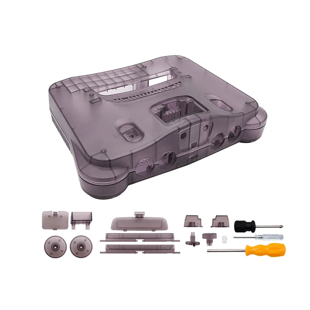 Plastic Shell for N64 Console, Translucent Case for Nintendo 64 Housing, Transparent Game Box Shell