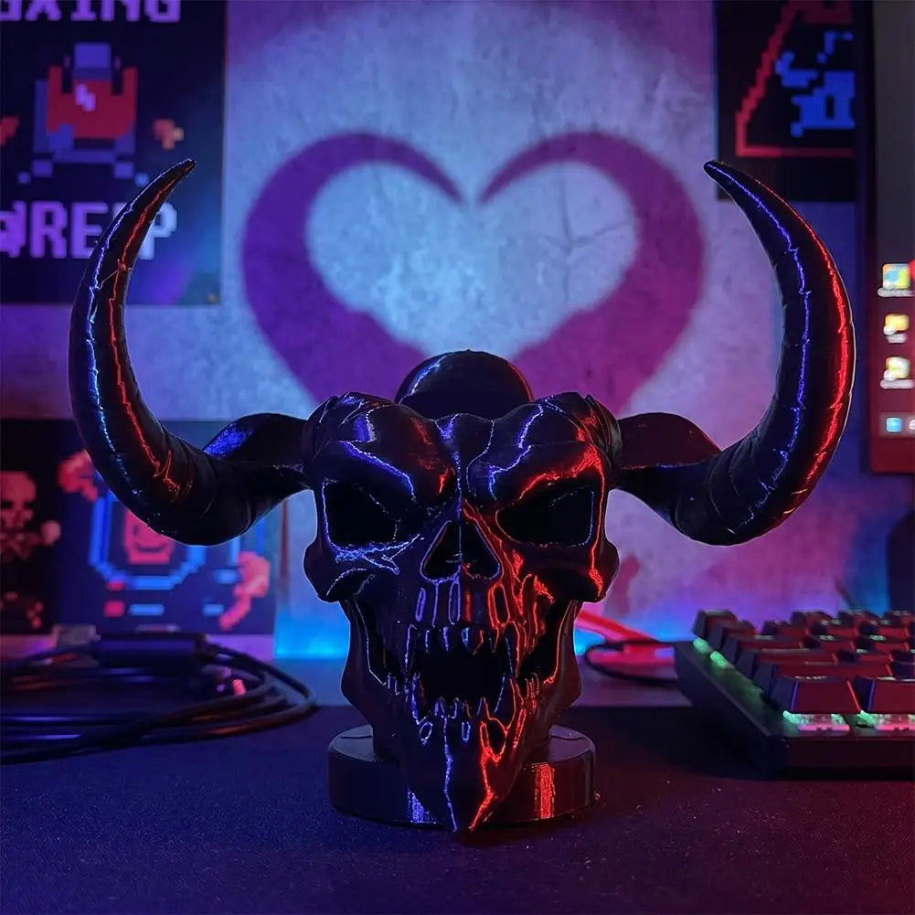 Demon Skull Horn Display Stand for PS5 and PS4 Controllers