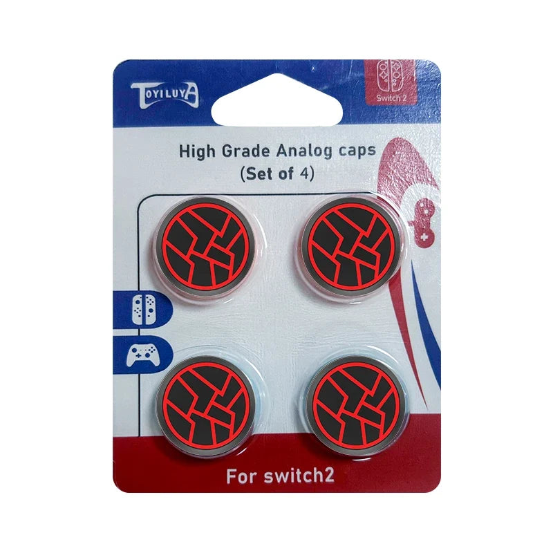 PS4 PS5 Switch 2 4x Silicone Thumbstick Grip Caps, Rubber Skin