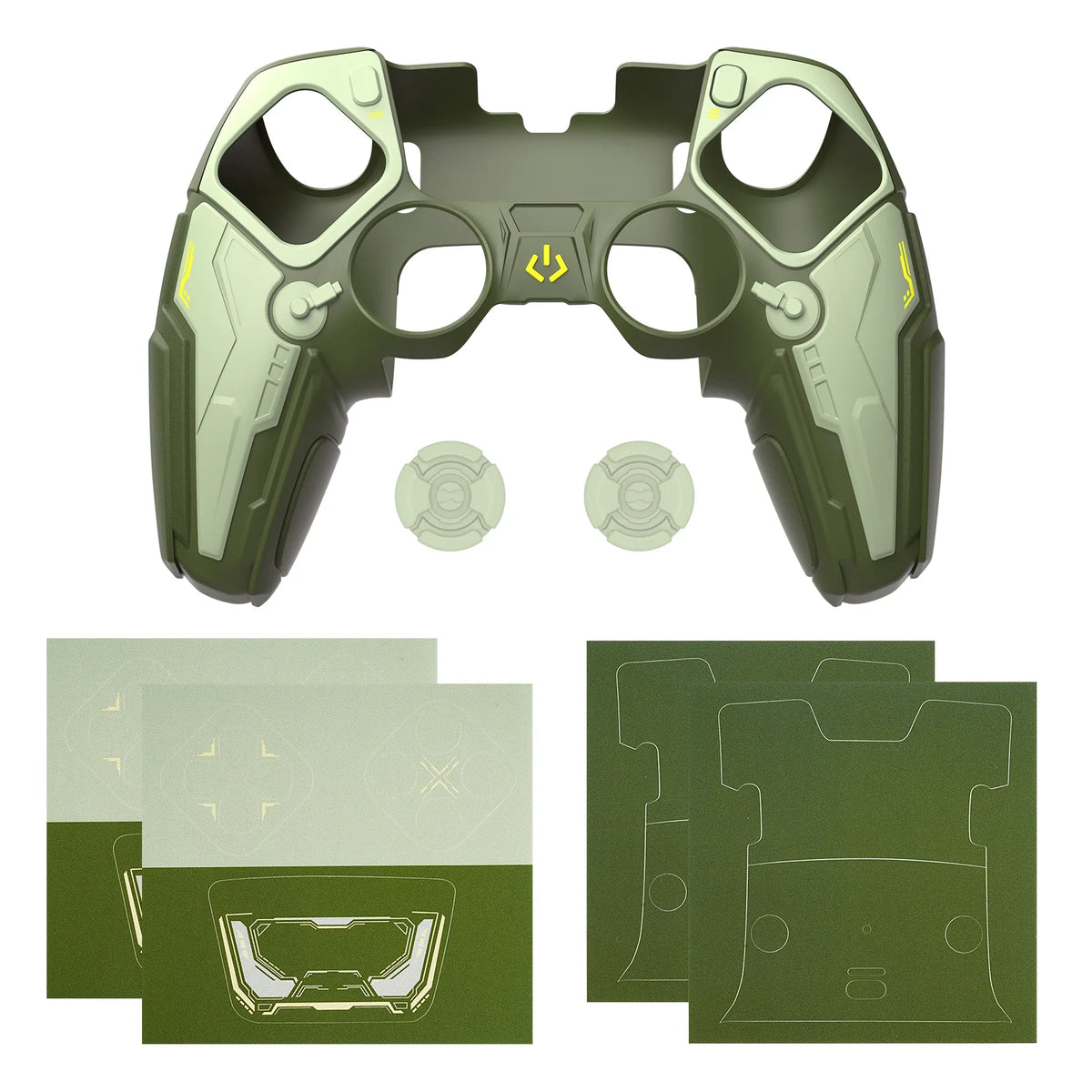 PlayVital Silicone Shockproof Case for PS5 Edge Controller - Stellar Mecha Anti-slip Grip Protector Cover with Joystick Caps