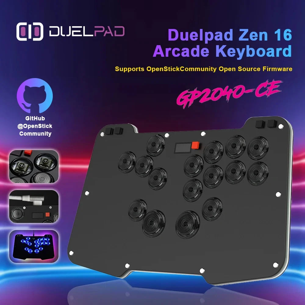 Duelpad Zen16 Fightstick Arcade Joystick For PC/PS4 Controller Hitbox Keyboard For Steam/Switch