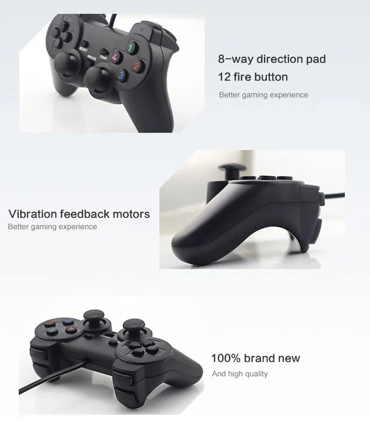 Data Frog Wired Gamepad for PS2 Controller for PS2 Joystick for Playstation 2 Vibration Shock Joypad Wired USB PC Control