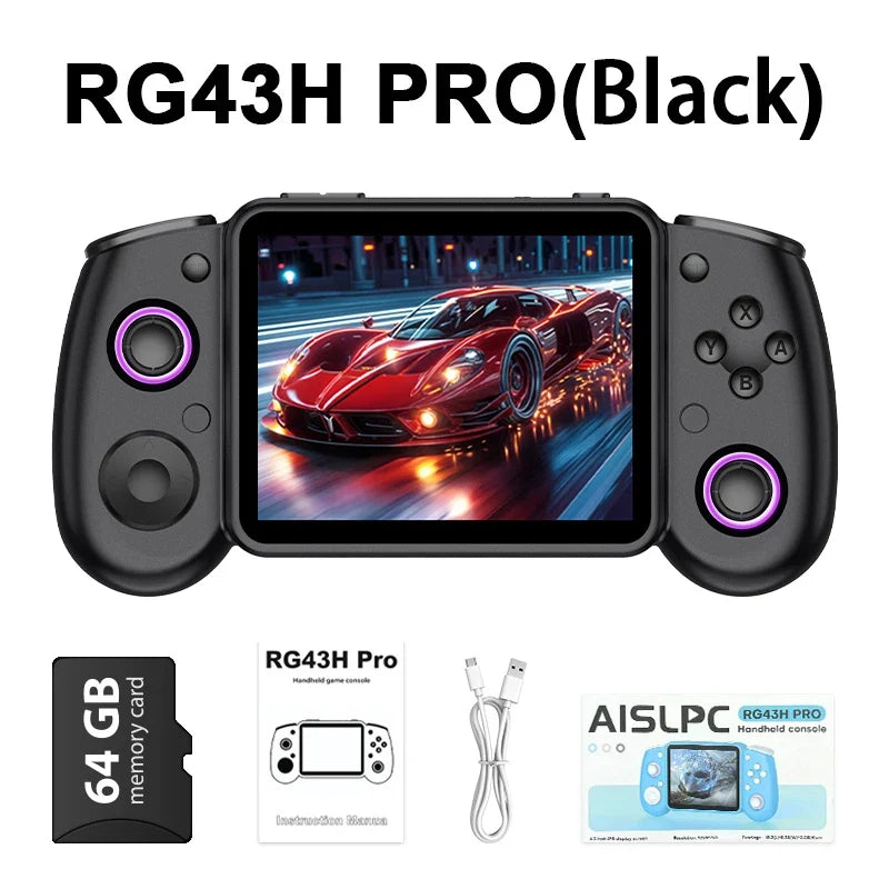 AISLPC RG43H PRO Handheld Game Console 4.3 IPS Screen Dual System 22000+Games 2.4G WIFI RK3562 Chip Portable Pocket Video Player
