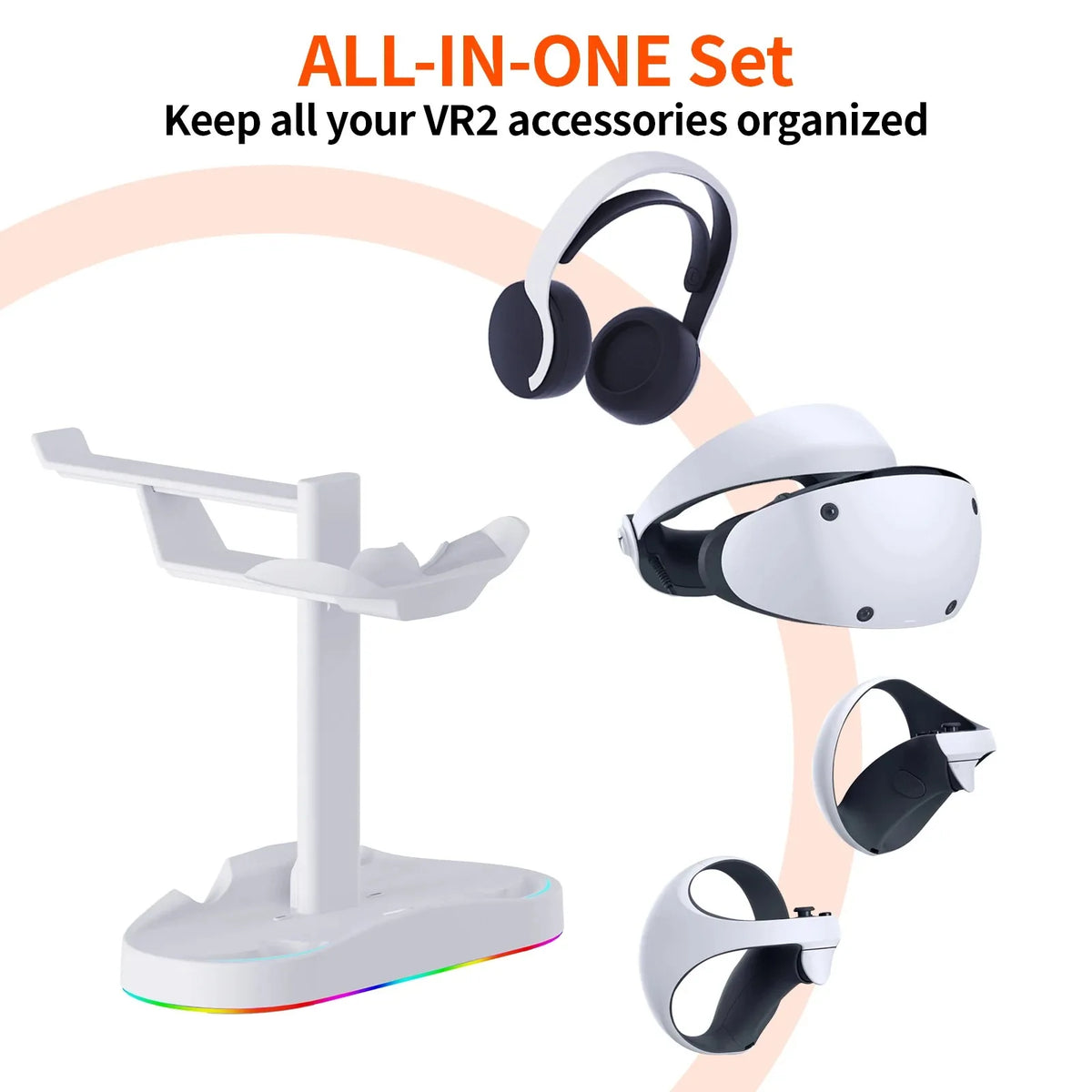 PS5 PS VR2 Controller Charging Dock with VR Headset Stand