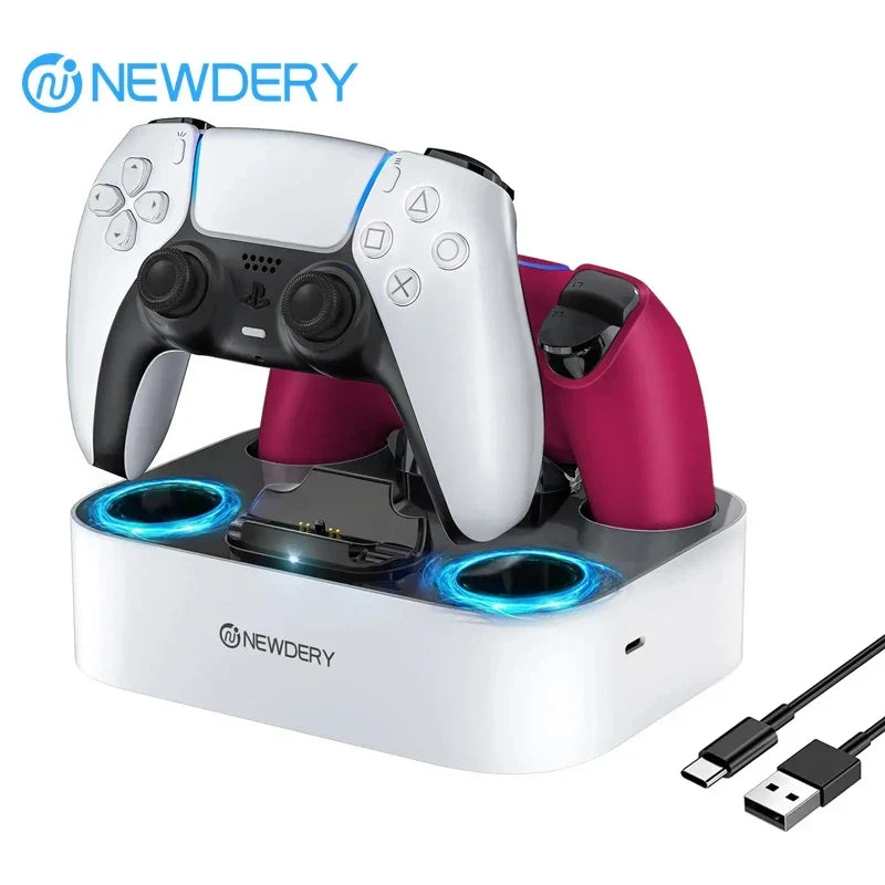 PS5 Controller Charger Station for Playstation 5 Dual for for DualSense Edge Control Fast Charging Dock Stand with Cable