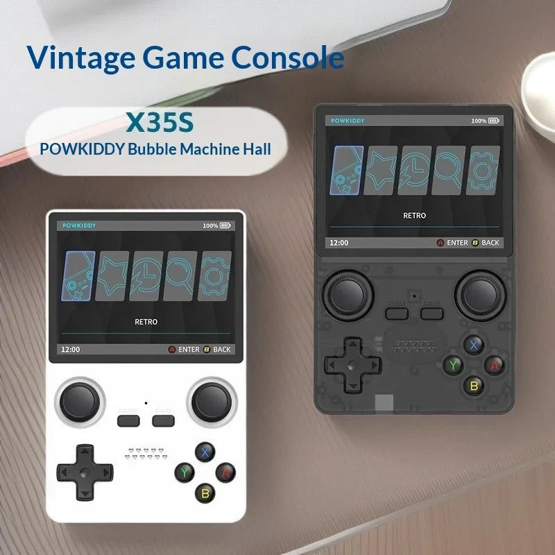 Powkiddy X35s Retro Handheld Game Console 3.5 Inch Ips Vertical Screen Rk3556 Chip Hall Joystick Powkiddy Os For Home Travel