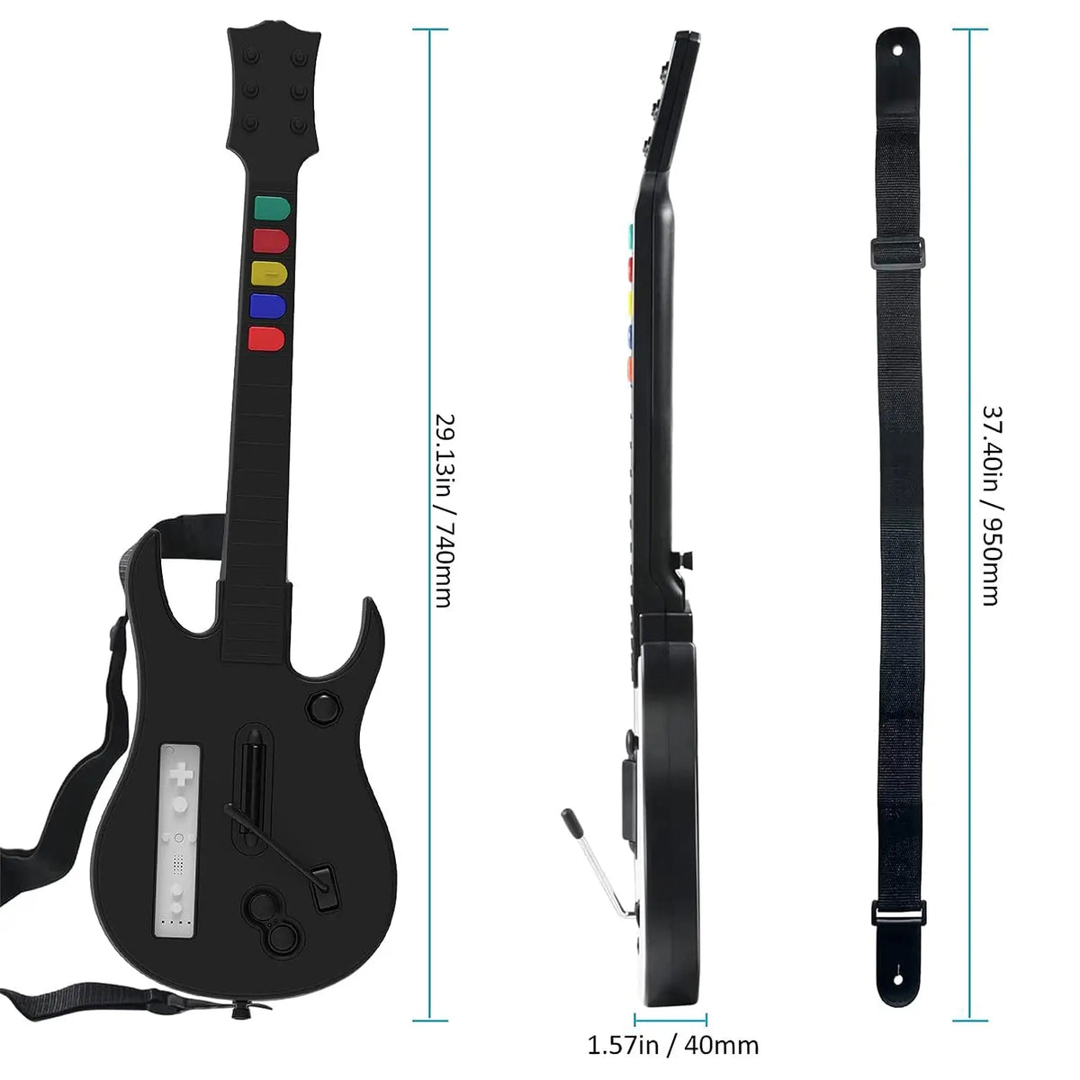 DOYO Wii Guitar Hero, Wireless Guitar for Wii Guitar Hero and Rock Band Games, Compatible with All Guitar Hero games, Rock Band