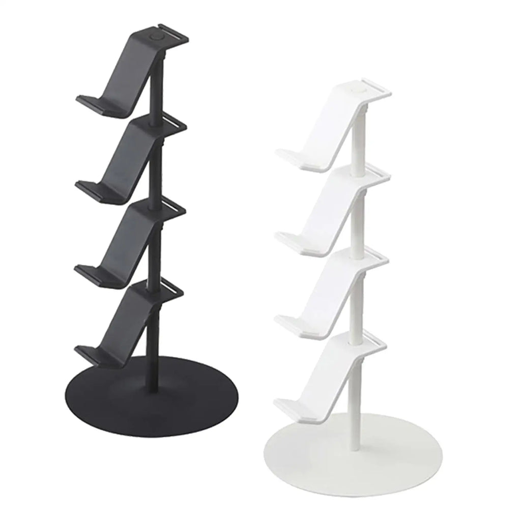 Four-Tier Controller and Headphone Stand, Adjustable Height Rack