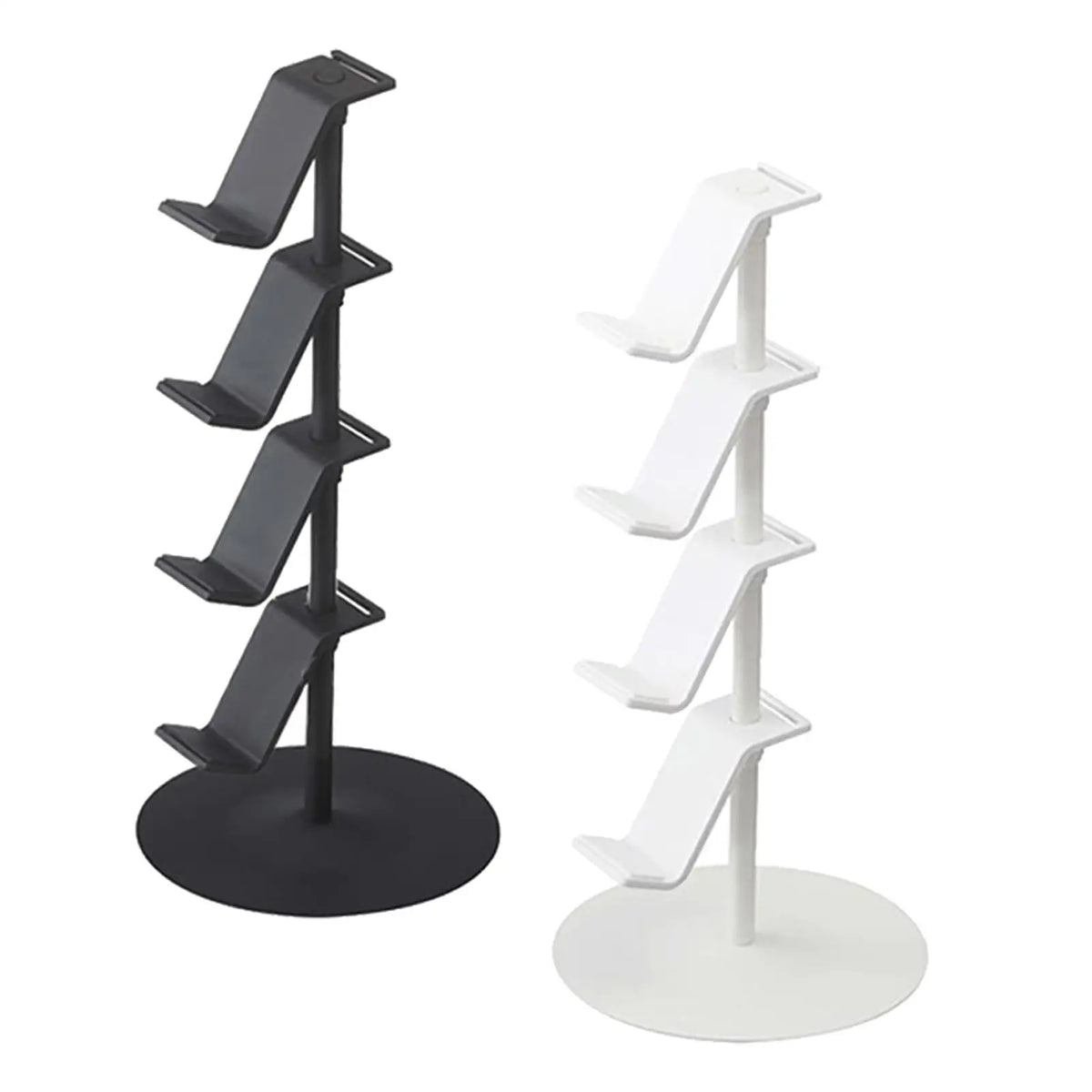 Four-Tier Controller and Headphone Stand, Adjustable Height Rack