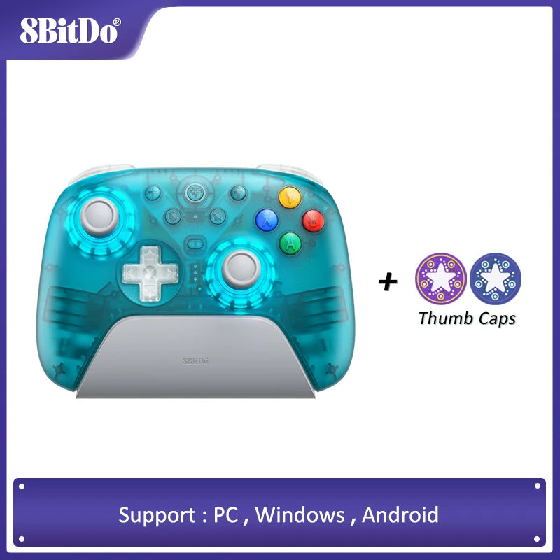 8BitDo Ultimate 2 Wireless Gaming Controller for PC Windows 10, 11 Android TMR Joystick & Switchable Triggers with Charging Dock