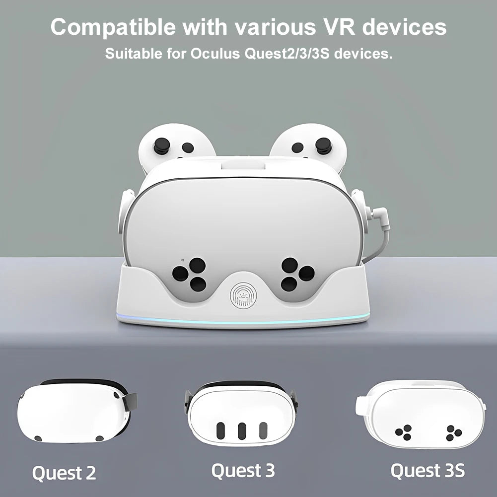 Charging Dock for Meta Quest 3S VR Headest Fast Charging Station Headset Display Stand and Controller Mount Controller Holder
