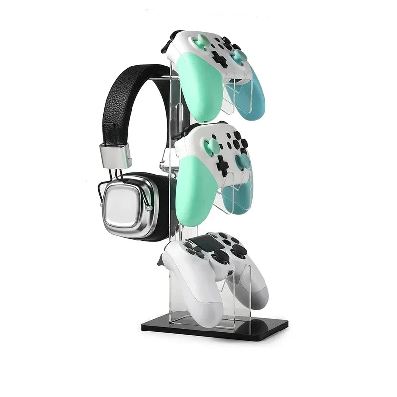 Three layer gaming controller headphone universal stand suitable for Xbox, PS4, PS5, Switch controller