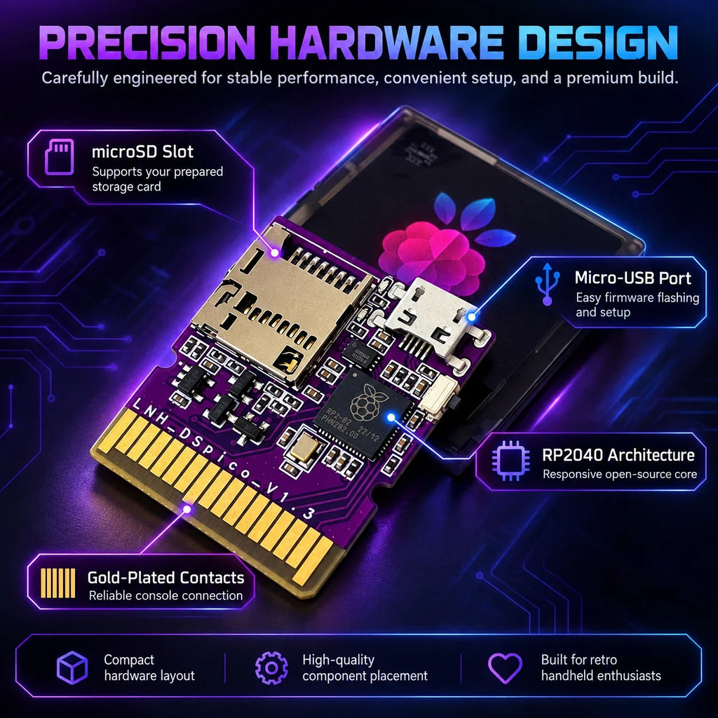 DSpico V1.3 Open-Source Flash Cart 32Mbit RP2040 for NDS/DSi/3DS