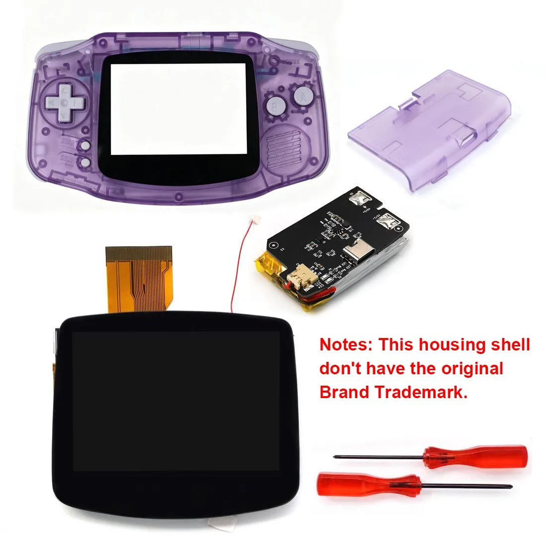GBA V5 Laminated IPS LCD Kit, 720x480 Backlight Drop-In Screen