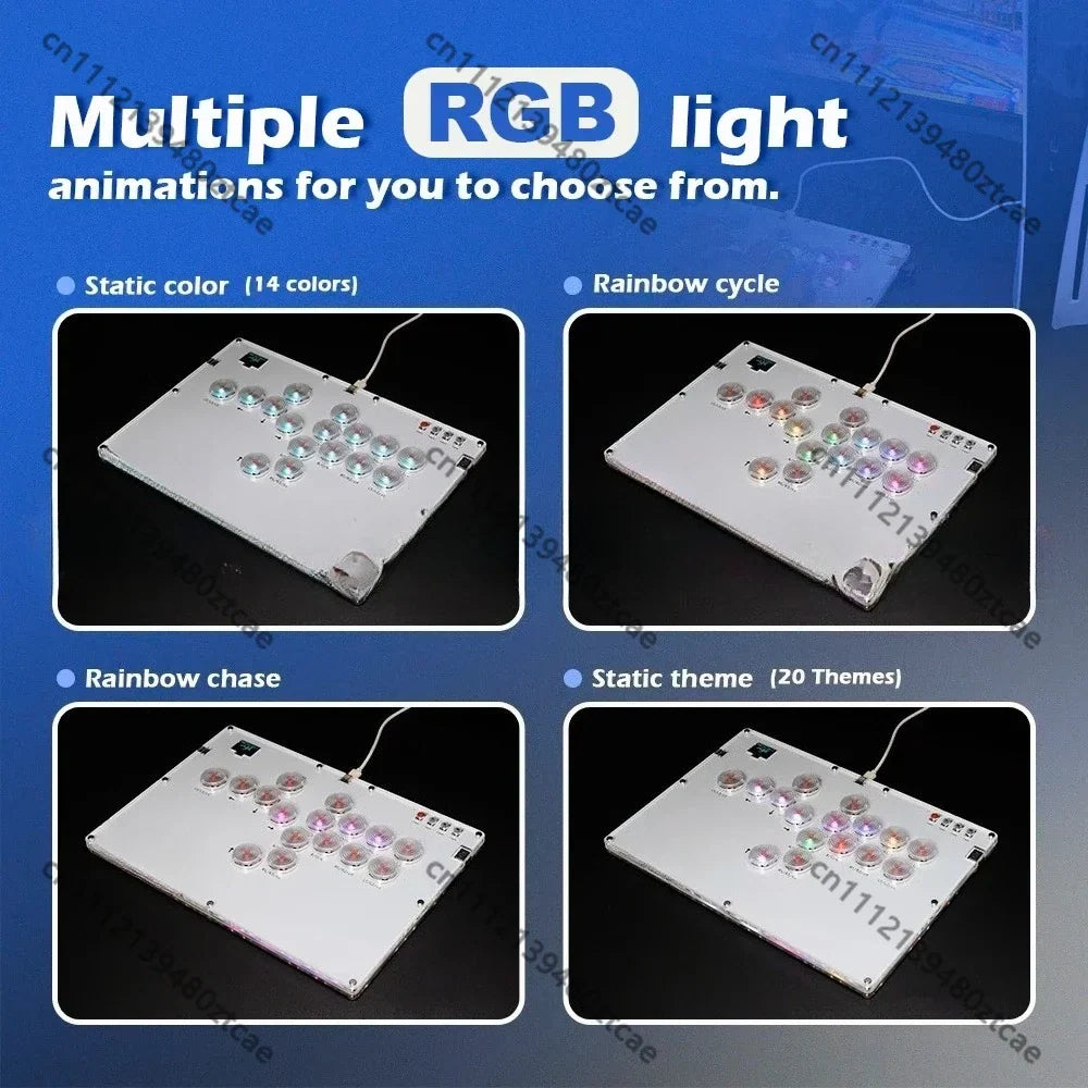 Leverless Hitbox Game Controller Fighting Joystick, Portable Duelpad Style Game Stick for Multi Platform Gaming Entertainment