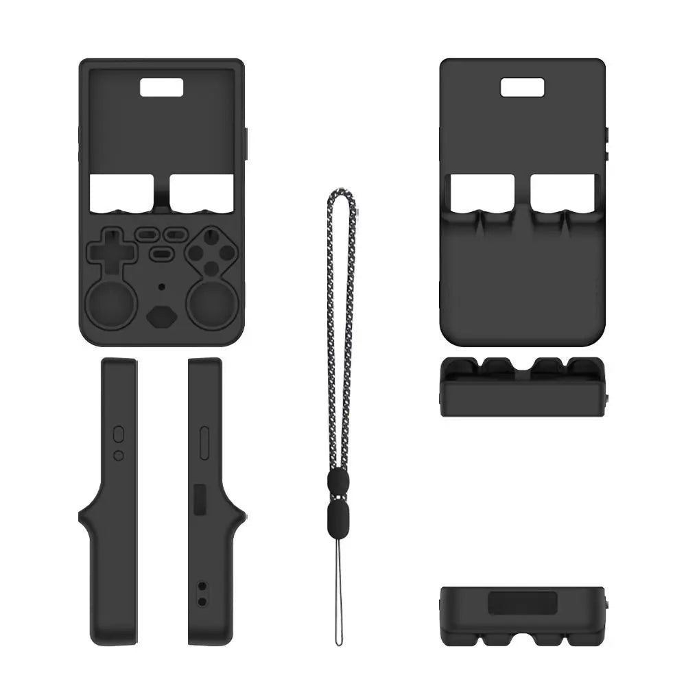 Silicone Protective Case Anti-Scratch Shockproof Game Console Cover with Lanyard Sleeve Shell for R36 Ultra
