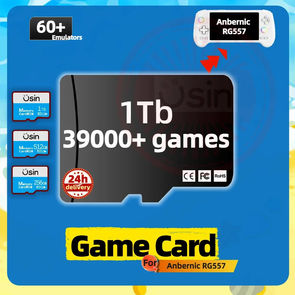 SD Card for Anbernic RG557, Wii U Wii DC SS 60+ Platform Games