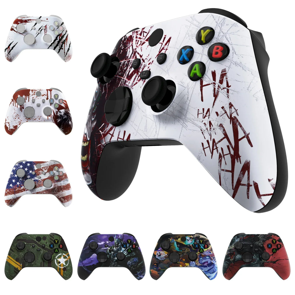 eXtremeRate Custom Pattern Soft Touch Front Housing Shell Cover Faceplate for Xbox Series X/S (Xbox Core) Controller