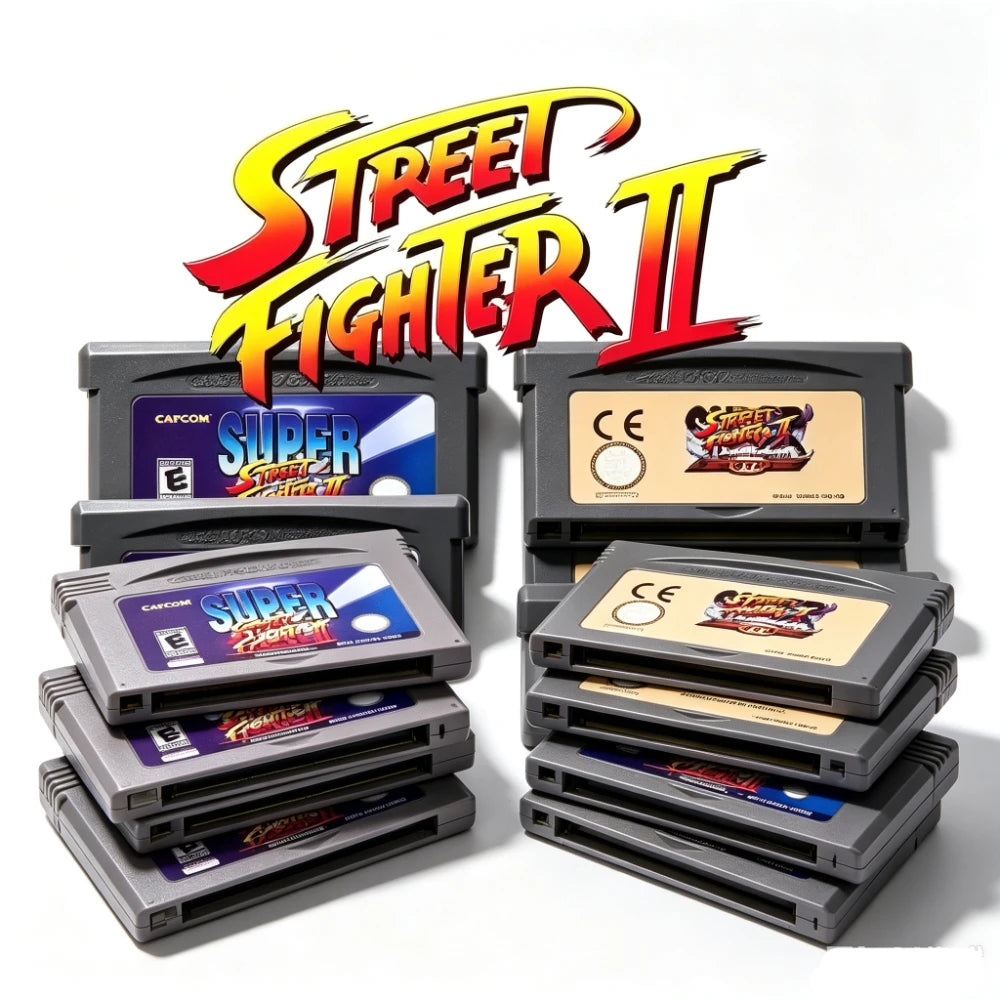 2 PCS Super Street Fighter II Turbo Revival CAPCOM GBA Cartridge USA EUR Retro Video Game Cards for GBA GBA SP NDS NDSL Consoles