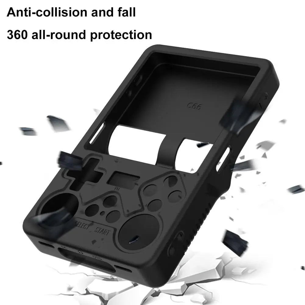 Black For R36S PLUS Open Source Handheld Game Console Silicone Protective Cover Dust-proof Drop-proof Storage Soft Shell