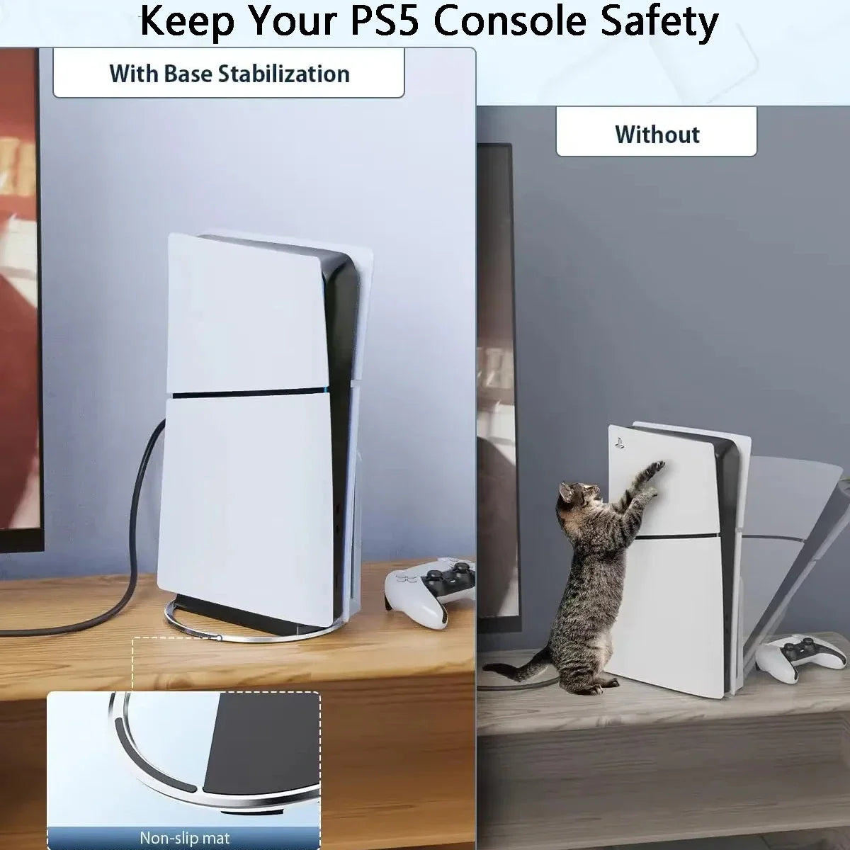 AyeBeau PS5 Slim Vertical Console Stand Cradle Holder