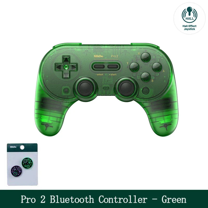 8BitDo Pro 2 Bluetooth Controller Gamepad Handle for Nintendo Switch 2, PC, Mac Transparent Black Edition)