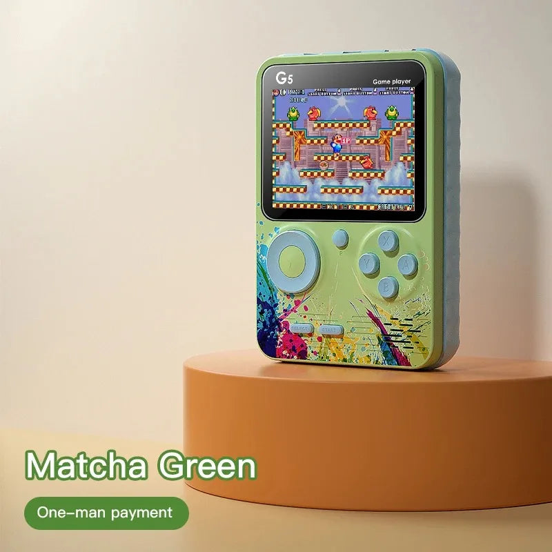 G5 Retro Handheld Game Console With 500 Classic Games 3.0Inch Screen Portable Gamepad Macaron Color 1020mAH Rechargeable Battery