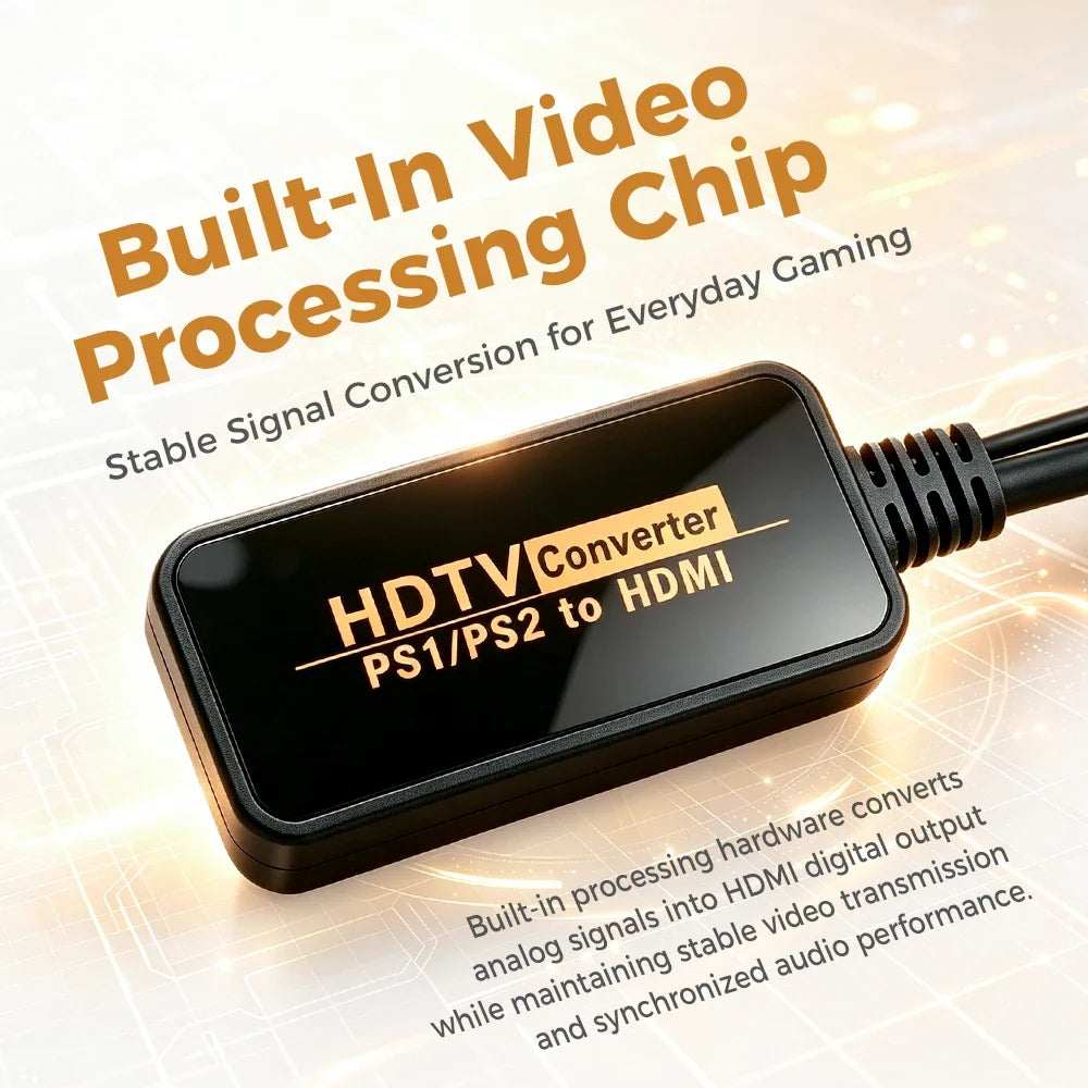 HDMI Converter for PS2 / PS1, 1080P USB Power Adapter Cable