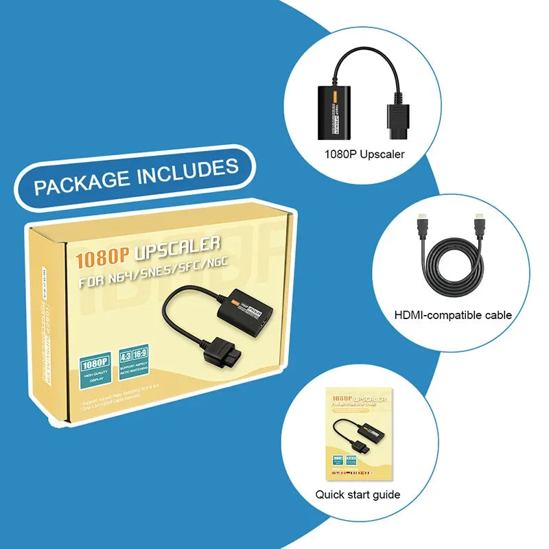 N64 to HDMI Adapter for N64, GameCube and SNES Consoles