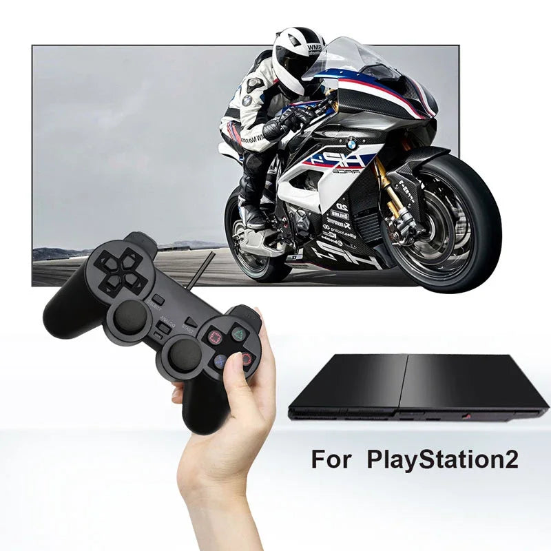 Transparent Wired Controller for PS2 and PS1, Vibration Gamepad