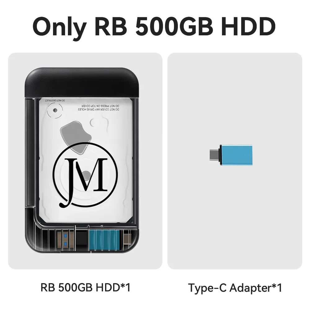 JMachen 500GB Retrobat HDD for PC, 64600+ Games, PS2/PS3 Emulators
