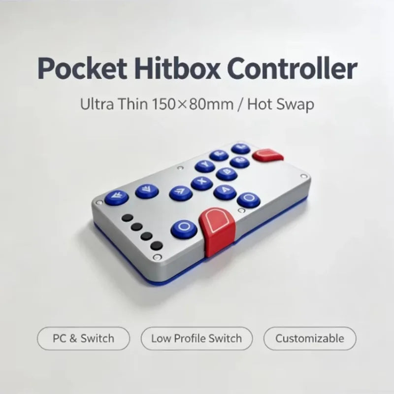 Pocket Hitbox Arcade Controller Lightweight Hot‑swap Low Profile Switch 3d Print Game Controller For Pc Switch Fighting Game