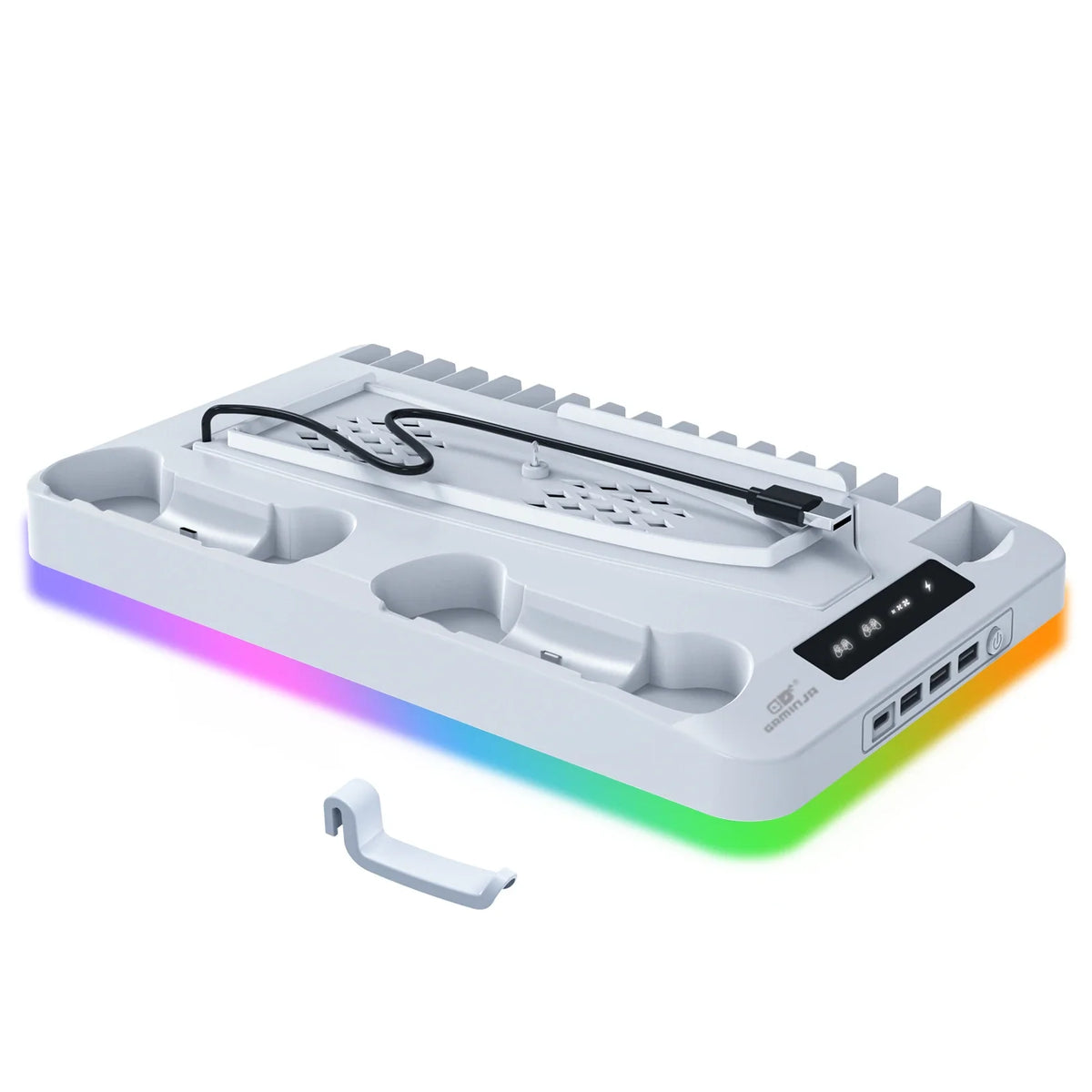 GAMINJA P58 RGB Cooling Stand for PS5 Slim with Charging Dock